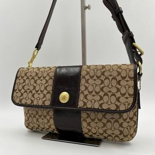 コーチ(COACH)の【極美品】coach カメラバッグ　ショルダーバッグ シグネチャー　キャンバス(ショルダーバッグ)