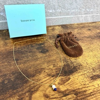 ティファニー(Tiffany & Co.)のTIFFANY&CO ティファニー 750 パール 2Pダイヤ  ネックレス(ネックレス)