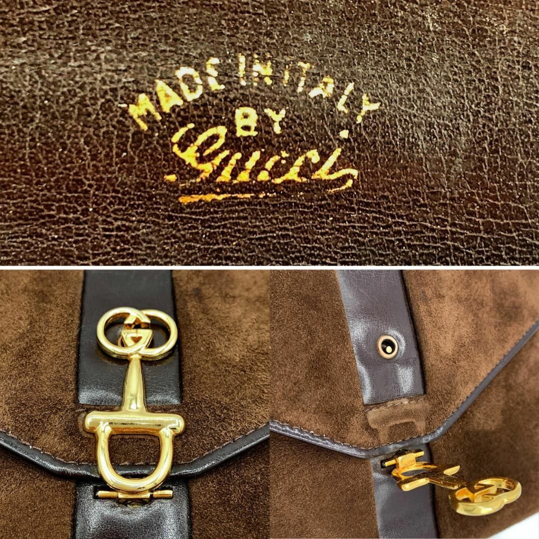Gucci(グッチ)の美品⑨オールドグッチ GG ホースビット 3つ折り長財布 スエード ヴィンテージ レディースのファッション小物(財布)の商品写真