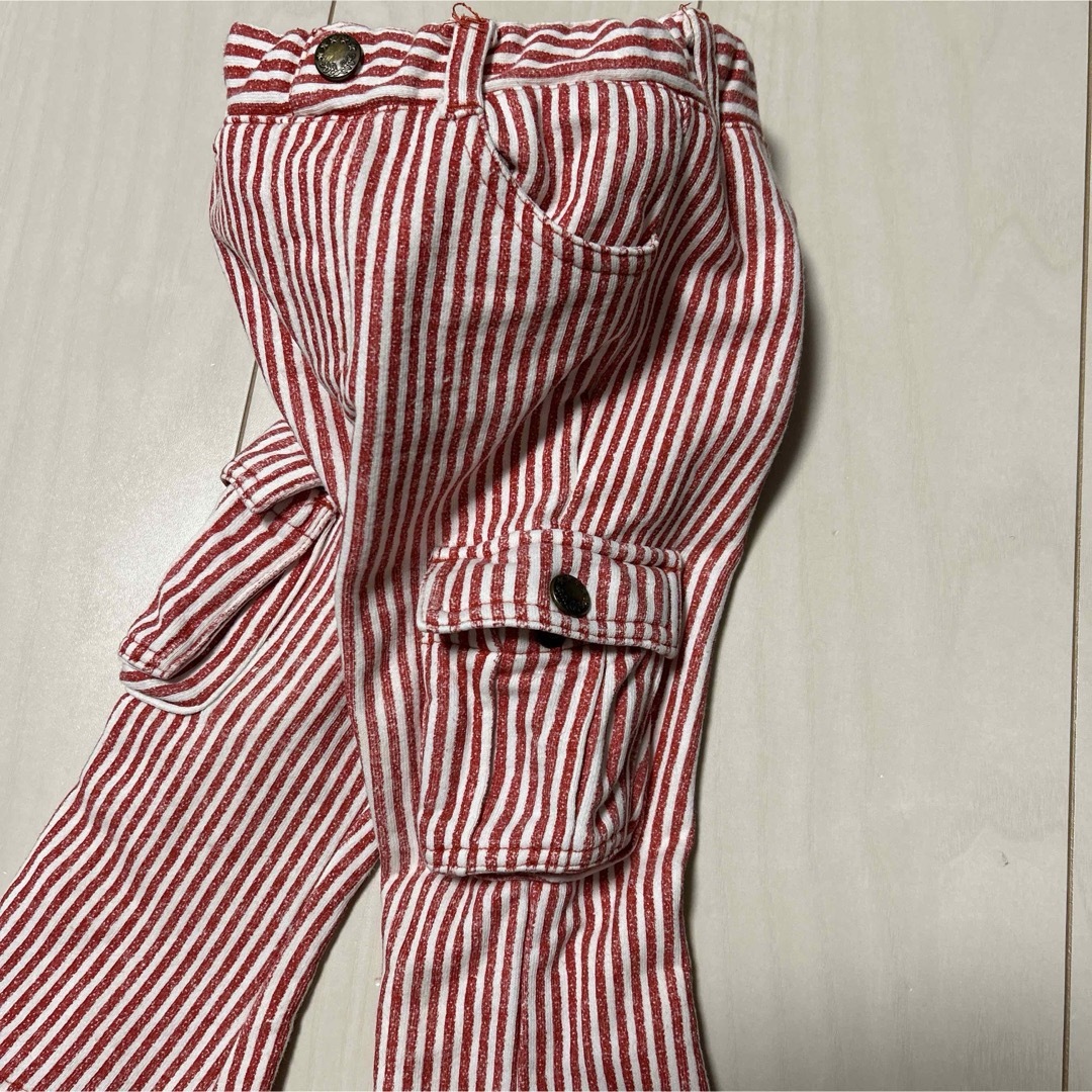 ベビー　パンツ　ストライプ　カーゴパンツ　80 キッズ/ベビー/マタニティのベビー服(~85cm)(パンツ)の商品写真