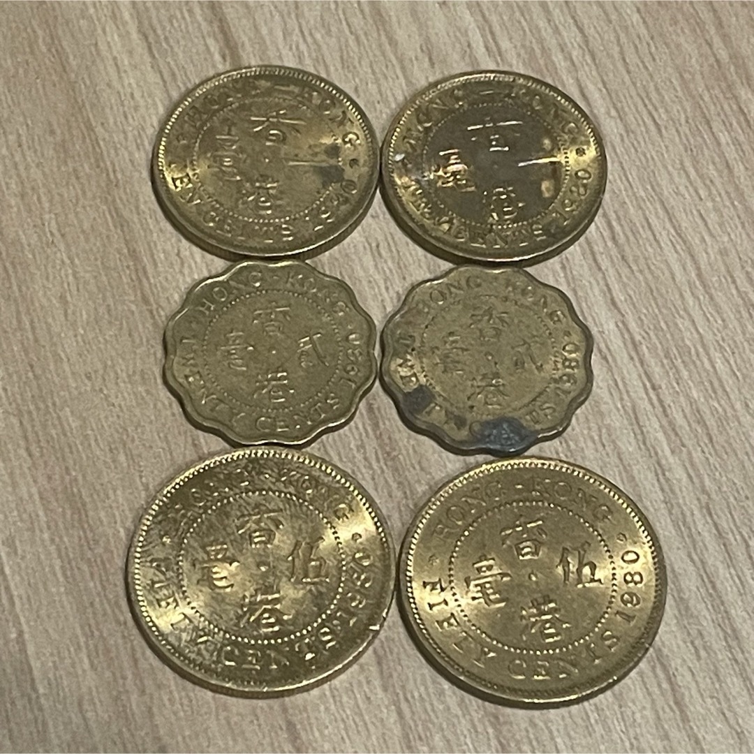 海外アンティークコイン 香港 特年 3種計6枚　セント硬貨  エンタメ/ホビーの美術品/アンティーク(貨幣)の商品写真