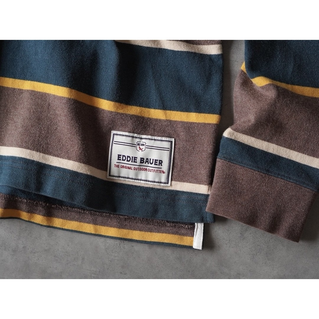 Eddie Bauer(エディーバウアー)の00s Eddie Bauer マルチボーダー ラガーシャツ ロンT メンズのトップス(Tシャツ/カットソー(七分/長袖))の商品写真