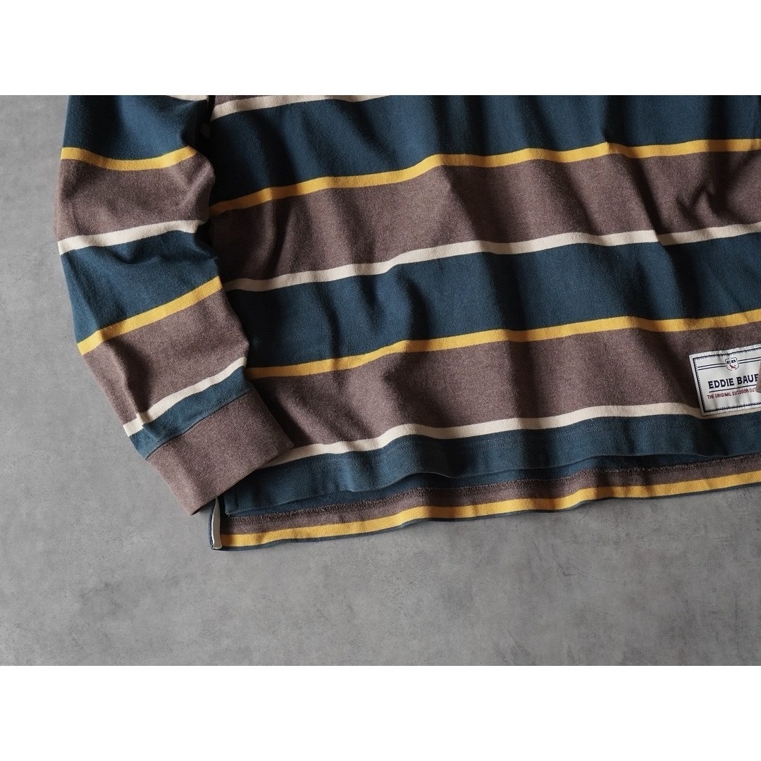 Eddie Bauer(エディーバウアー)の00s Eddie Bauer マルチボーダー ラガーシャツ ロンT メンズのトップス(Tシャツ/カットソー(七分/長袖))の商品写真