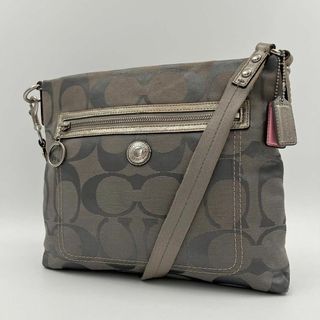 コーチ(COACH)の【美品】coach ショルダーバッグ シグネチャー　タグ　クロスバッグ(ショルダーバッグ)