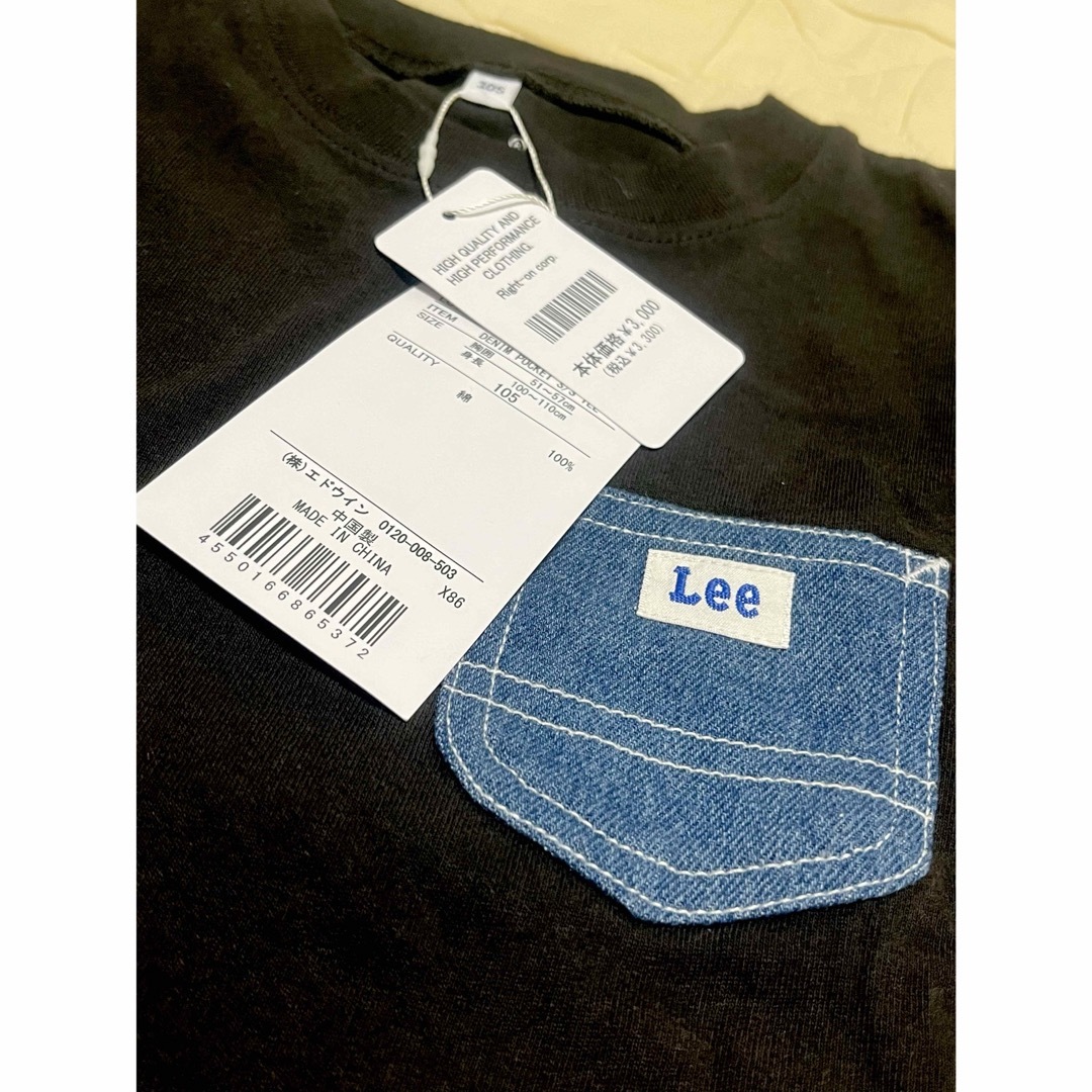 Lee(リー)のLee 黒 105 デニムポケット 半袖Tシャツ キッズ/ベビー/マタニティのキッズ服男の子用(90cm~)(Tシャツ/カットソー)の商品写真