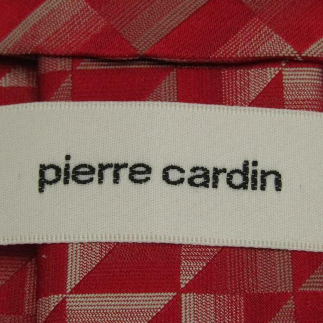 pierre cardin(ピエールカルダン)のピエールカルダン ブランド ネクタイ シルク チェック柄 総柄 メンズ レッド Pierre Cardin メンズのファッション小物(ネクタイ)の商品写真