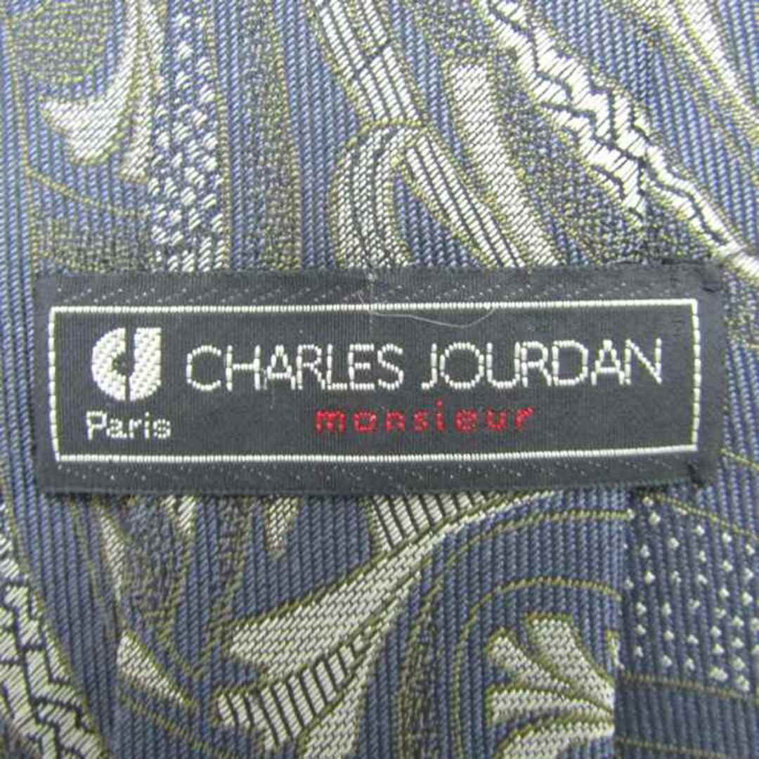 CHARLES JOURDAN(シャルルジョルダン)のシャルル・ジョルダン ブランド ネクタイ シルク ボタニカル柄 総柄 メンズ ネイビー CHARLES JOURDAN メンズのファッション小物(ネクタイ)の商品写真