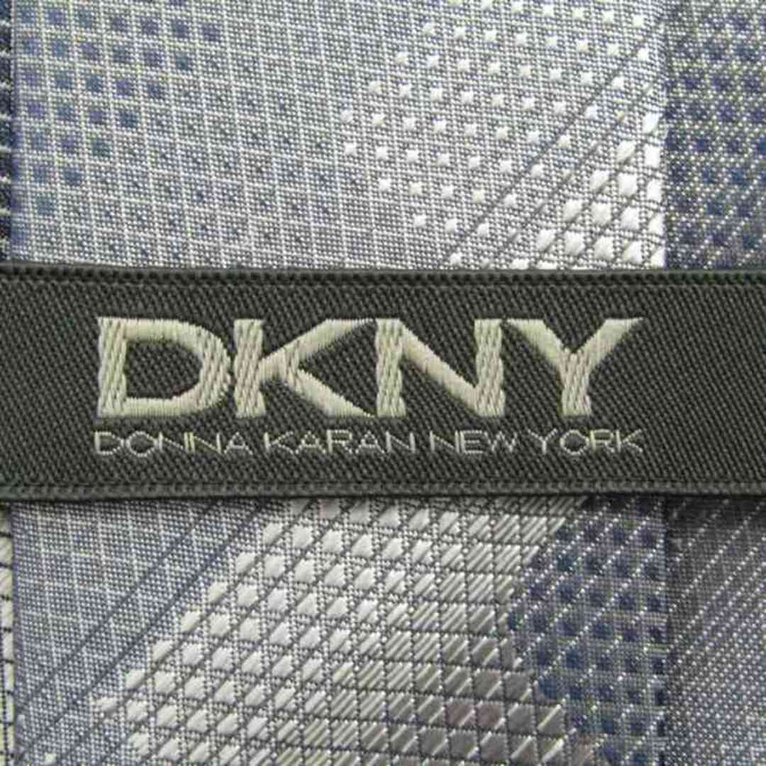 Donna Karan(ダナキャラン)のダナキャラン ブランド ネクタイ シルク チェック柄 未使用タグ付 メンズ グレー Donna Karan メンズのファッション小物(ネクタイ)の商品写真