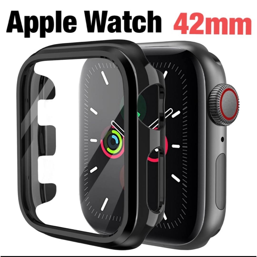 KIMOKU コンパチブル Apple Watch ケース 42mm ブラック スマホ/家電/カメラのスマホアクセサリー(モバイルケース/カバー)の商品写真