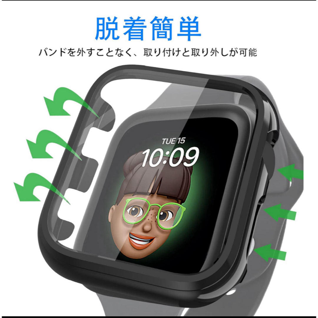 KIMOKU コンパチブル Apple Watch ケース 42mm ブラック スマホ/家電/カメラのスマホアクセサリー(モバイルケース/カバー)の商品写真