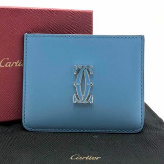 Cartier - ［未使用］カルティエ　シンプルカードホルダー　レザー　パスケース　ブルー