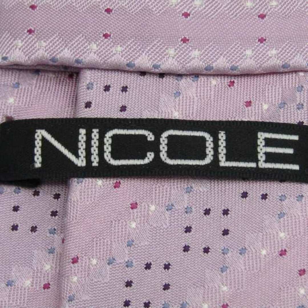 NICOLE(ニコル)のニコル ブランド ネクタイ シルク ドット柄 メンズ パープル NICOLE メンズのファッション小物(ネクタイ)の商品写真