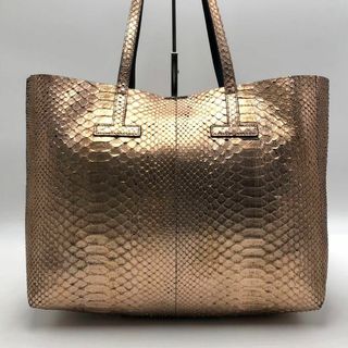 トムフォード(TOM FORD)の［美品］トムフォード　パイソン　トートバッグ　Tハンドル　ブロンズ(トートバッグ)