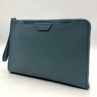 ペッレ モルビダ(PELLE MORBIDA)の［美品］ペッレモルビダ　クラッチバッグ セカンドバッグ ブルー  レザー(セカンドバッグ/クラッチバッグ)