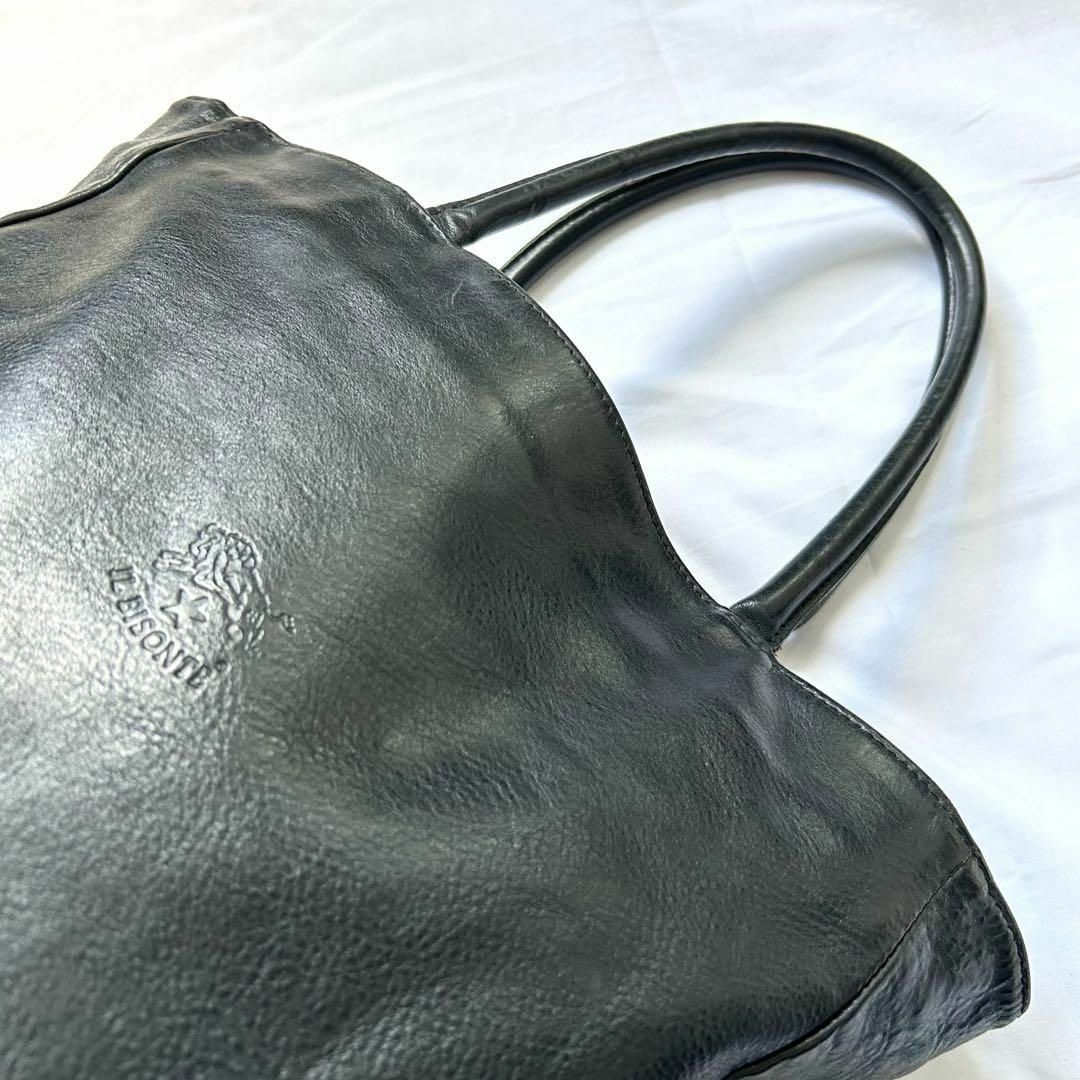 IL BISONTE(イルビゾンテ)の✨極美品✨  イルビゾンテ　トートバッグ　ハンドバッグ　本革　黒　ブラック レディースのバッグ(トートバッグ)の商品写真