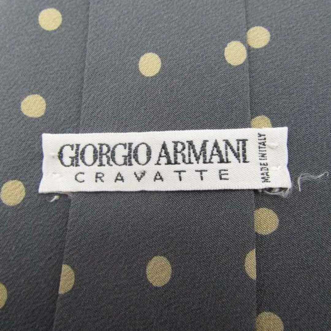 Giorgio Armani(ジョルジオアルマーニ)のジョルジオアルマーニ ブランド ネクタイ シルク ドット柄 伊製生地 ワイドタイ メンズ ブラック GIORGIO ARMANI メンズのファッション小物(ネクタイ)の商品写真