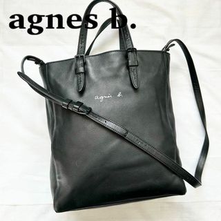 アニエスベー(agnes b.)の✨極美品✨2way アニエスベー　ショルダーバッグ　ブラック　黒　レザー(ショルダーバッグ)