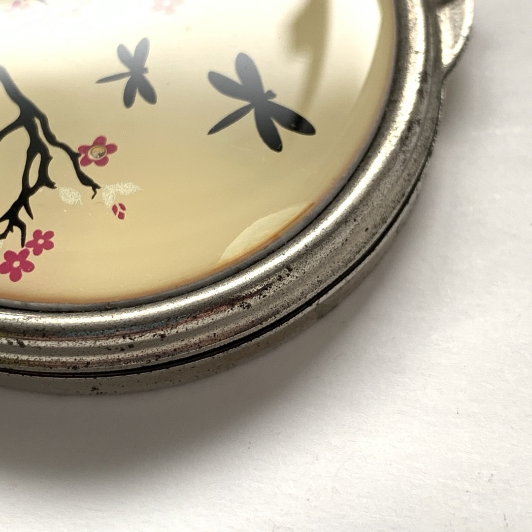 コンパクトミラー アンティーク調 和柄 花ととんぼ レディースのファッション小物(ミラー)の商品写真
