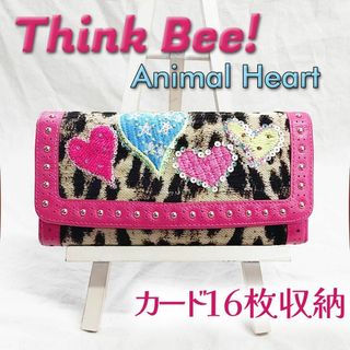 シンクビー(Think Bee!)のシンクビー ThinkBee アニマルハート L字ファスナー 長財布 レオパード(財布)