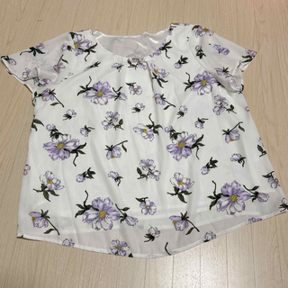 花柄 シフォンTシャツ(Tシャツ(半袖/袖なし))