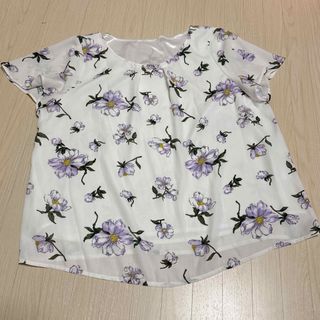 花柄 シフォンTシャツ(Tシャツ(半袖/袖なし))