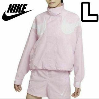 ナイキ(NIKE)のNIKE ウーブンジャケット ビッグスウッシュ ピンク　Lサイズ　DR6133(ブルゾン)