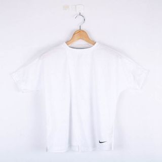 ナイキ(NIKE)のナイキ 半袖Tシャツ ワンポイントロゴ ドライフィット ランニングウエア レディース Mサイズ ホワイト NIKE(Tシャツ(半袖/袖なし))