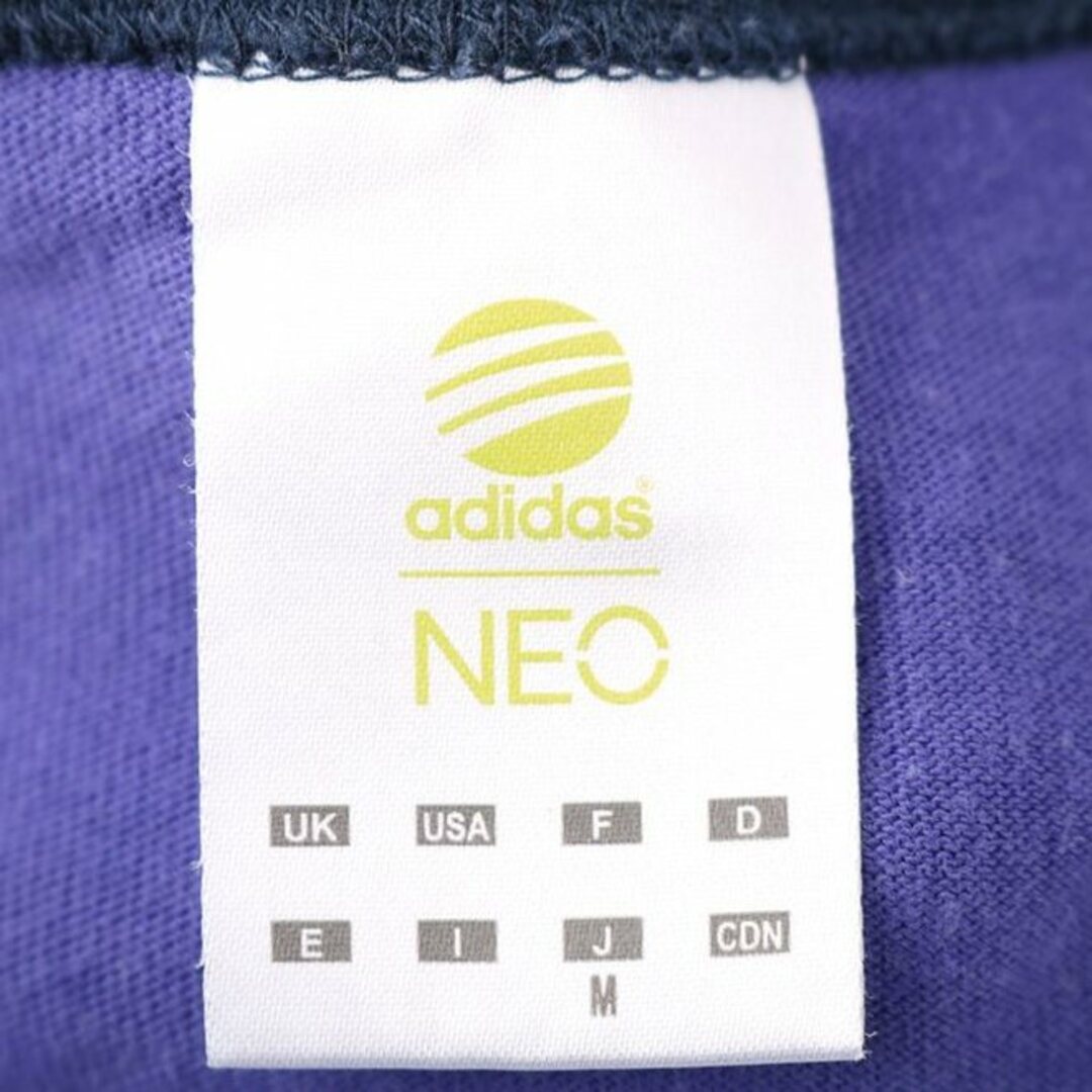 adidas(アディダス)のアディダス 半袖Tシャツ ネオレーベル スポーツウエア コットン レディース Mサイズ ネイビー×ブルー adidas レディースのトップス(Tシャツ(半袖/袖なし))の商品写真