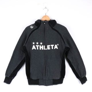 ATHLETA - アスレタ ジップアップパーカー バックロゴ スポーツウエア メンズ Mサイズ ダークグレー×黒 ATHLETA