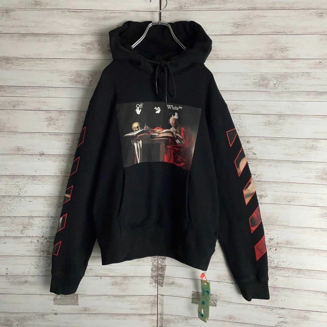 OFF-WHITE(オフホワイト)の9334【QR正規品確認済み】オフホワイト☆両面プリントクロスアローパーカー メンズのトップス(パーカー)の商品写真