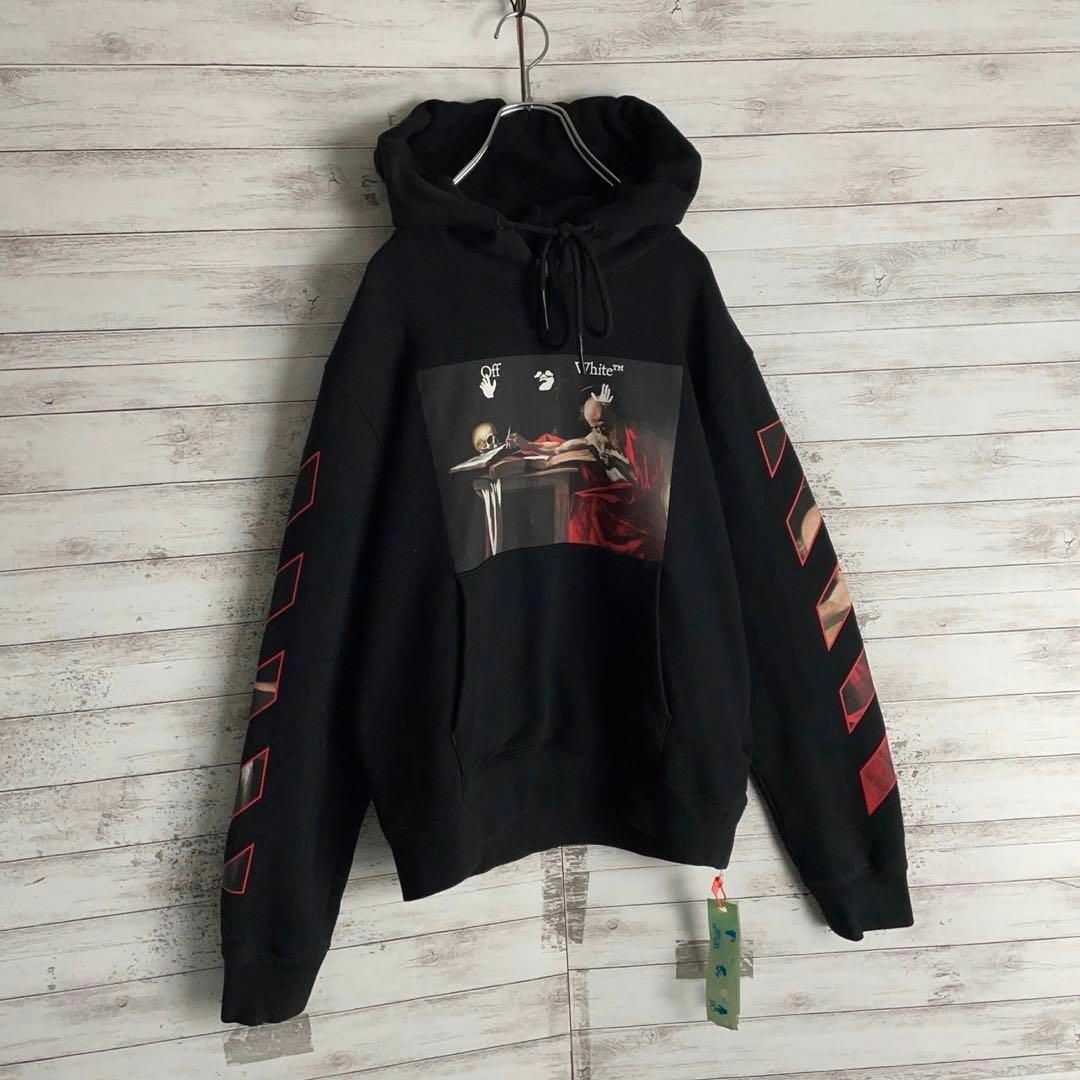 OFF-WHITE(オフホワイト)の9334【QR正規品確認済み】オフホワイト☆両面プリントクロスアローパーカー メンズのトップス(パーカー)の商品写真