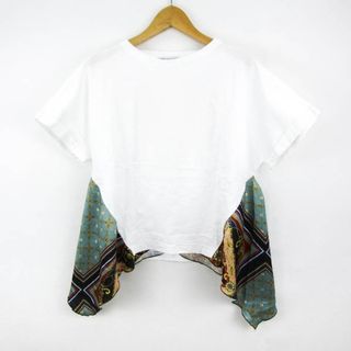 ザラ(ZARA)のザラ 半袖Tシャツ トップス カットソー スカーフコンビ レディース Mサイズ ホワイト ZARA(Tシャツ(半袖/袖なし))