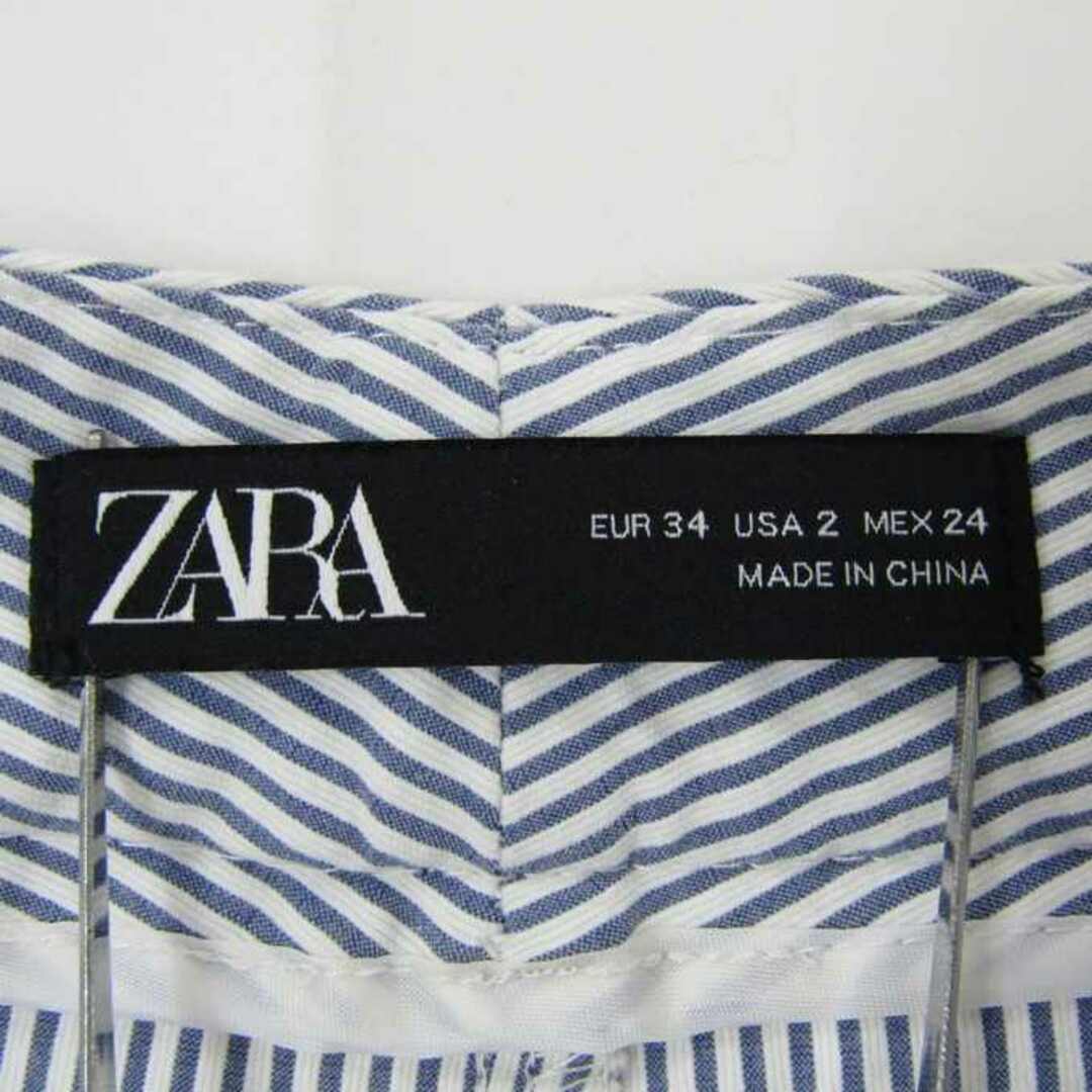 ZARA(ザラ)のザラ パンツ テーパード スーツ ストライプ 入学式 レディース 34サイズ ブルー ホワイト ZARA レディースのパンツ(その他)の商品写真