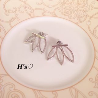 No.19◇2way リーフ型ピアス silver(ピアス)