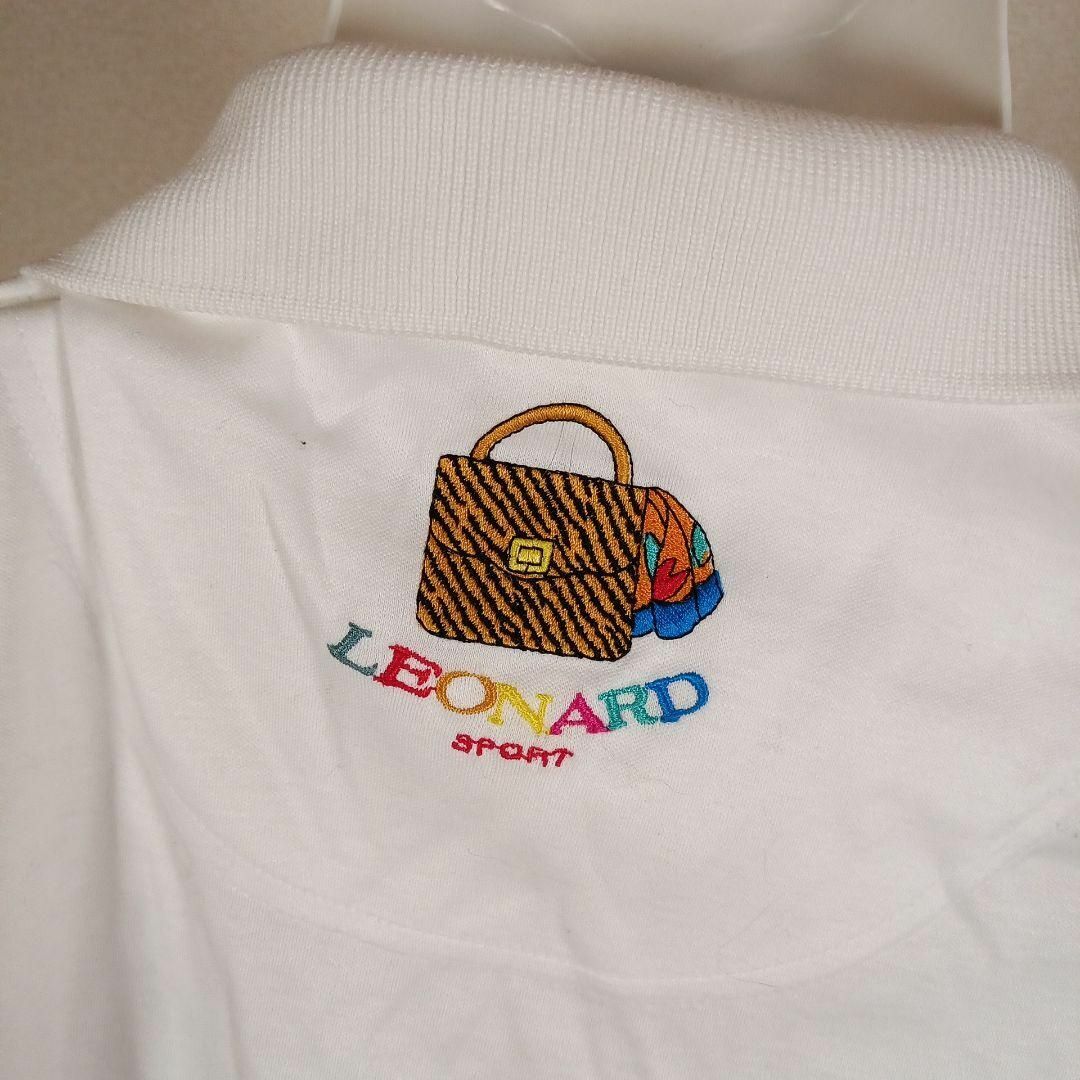 LEONARD(レオナール)のく300超美品　レオナールスポーツ　ポロシャツ　L　バッグ柄　ゴールドボタン レディースのトップス(ポロシャツ)の商品写真