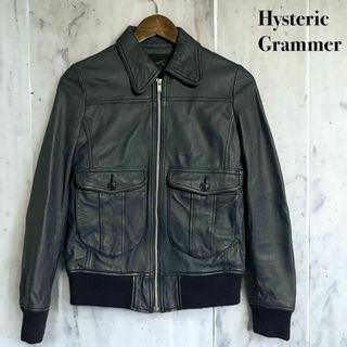 Hysteric Grammer ラムレザージャケット 本革 M相当 ネイビー(ライダースジャケット)