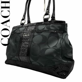 コーチ(COACH)のCOACH コーチ　s64 キャンバス　トートバッグ　 F20353　肩掛け　黒(トートバッグ)