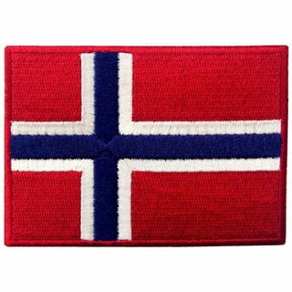 ノルウェー 国旗 紋章 ノルウェー語 アップリケ 刺繍入りアイロン貼り付け/縫い(その他)