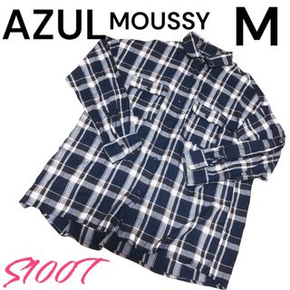 アズールバイマウジー(AZUL by moussy)の美品　送料無料　AZUL BY MOUSSY 長袖 ニットカットソー M(カットソー(長袖/七分))