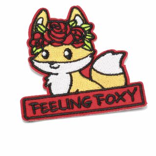 【色: Cute cartoon fox】ワッペン アイロン 猫 刺繡ワッペン (その他)