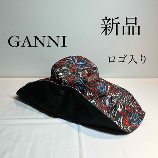 GANNI ガニー　ロゴ入り デザインハット　帽子(ハット)