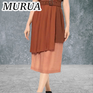 ムルーア(MURUA)の【MURUA】ムルーア スカートスポットプリーツスカート セミロングスカート (ロングスカート)