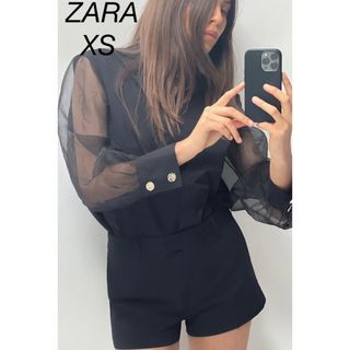 ザラ(ZARA)のZARA コントラスト オーガンザ シャツ(シャツ/ブラウス(長袖/七分))