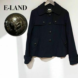 E-LAND★ウールジャケット 韓国ファッション メタルボタン ネイビー(その他)
