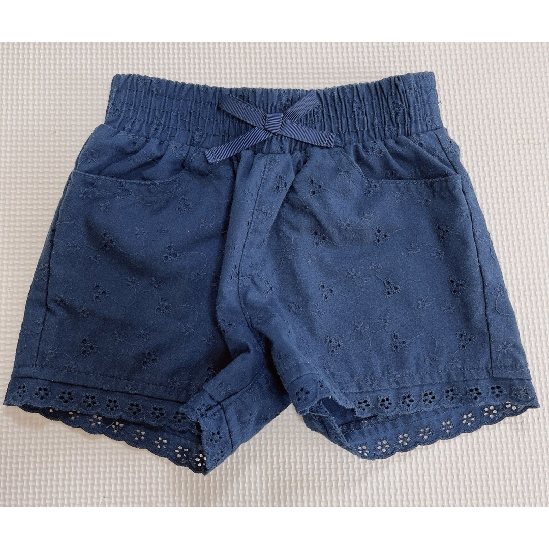 キッズ ショートパンツ ネイビー 女の子 100サイズ キッズ/ベビー/マタニティのキッズ服女の子用(90cm~)(パンツ/スパッツ)の商品写真