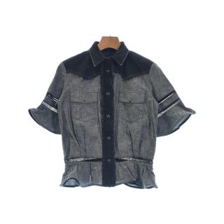 サカイ(sacai)のsacai サカイ カジュアルシャツ 1(S位) グレーx黒 【古着】【中古】(シャツ/ブラウス(長袖/七分))