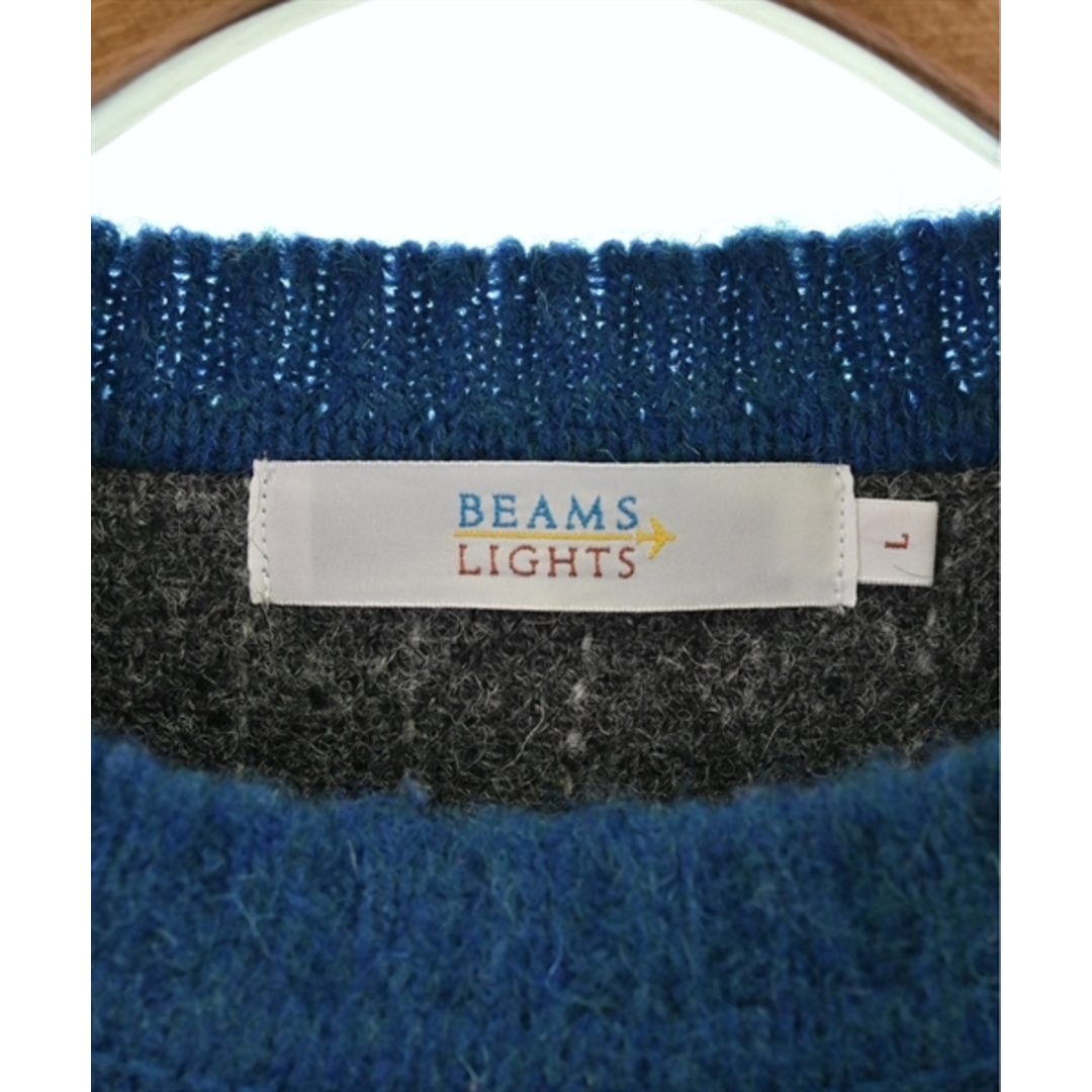 BEAMS LIGHTS(ビームスライツ)のBEAMS Lights ビームスライツ ニット・セーター L 青xグレー 【古着】【中古】 メンズのトップス(ニット/セーター)の商品写真