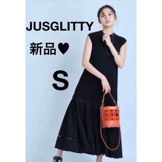 ジャスグリッティー(JUSGLITTY)のジャスグリッティー♥︎プリーツドッキングワンピース♥︎S(ロングワンピース/マキシワンピース)