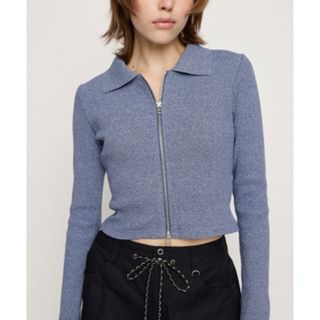 スライ(SLY)の【SLY】SLY FRONT ZIP CUT トップス(カットソー(長袖/七分))