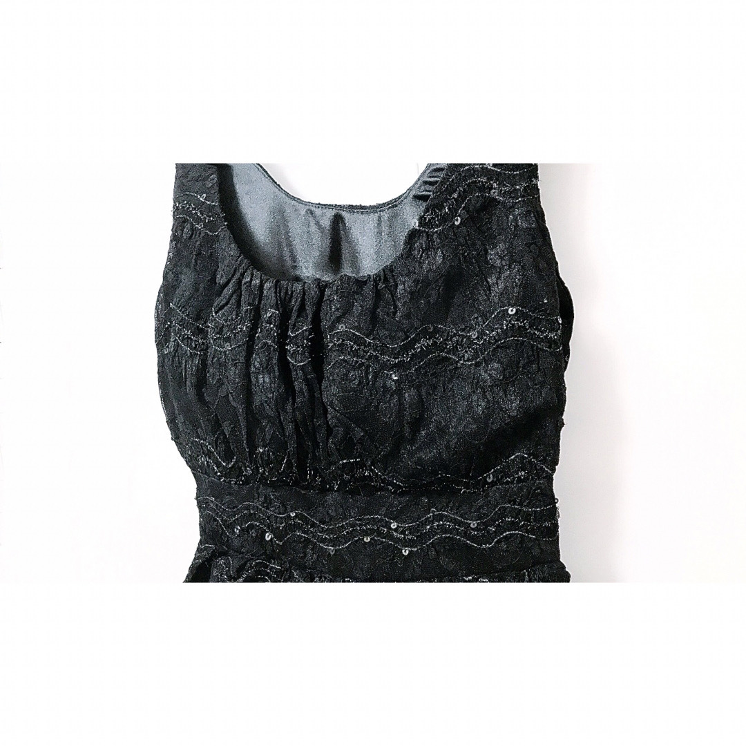 SNIDEL(スナイデル)の🌸snidel🌸キラキラ星空ドレス スパンコール🌸総レースミニドレス🌸フリル 黒 レディースのフォーマル/ドレス(ミニドレス)の商品写真